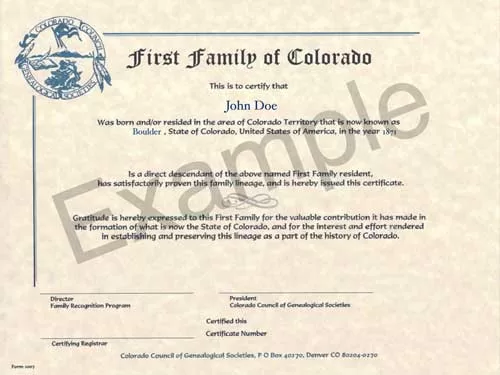 CCGS Example FFCertificate